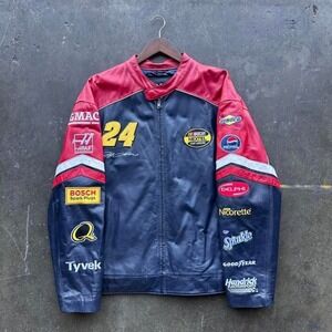 Vintage Jeff Gordon NASCAR Jacket DuPont Wilson's Leather Sz XL